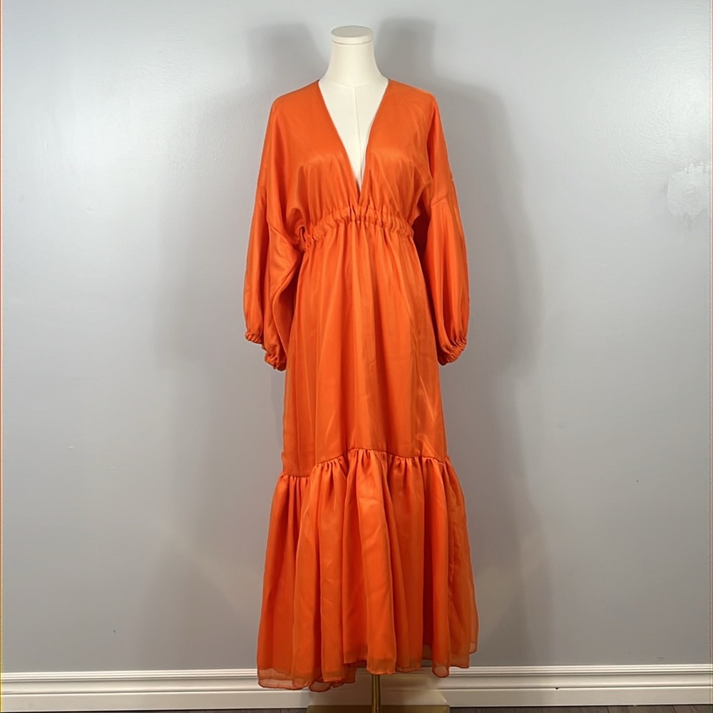 Blackbird Studios Elegant Orange Maxi Dress